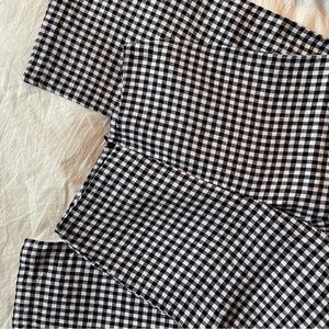 Reformation wide leg checked linen pants